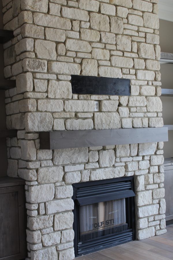 Natural Indoor Stone Fireplace